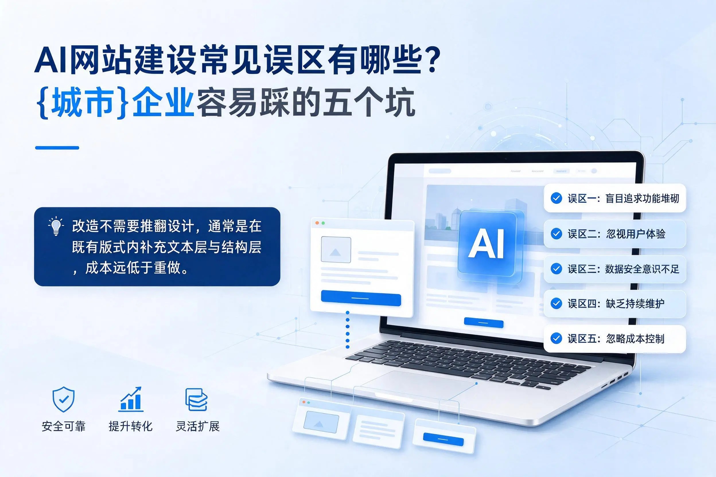 AI网站建设常见误区有哪些？巴中企业容易踩的五个坑
